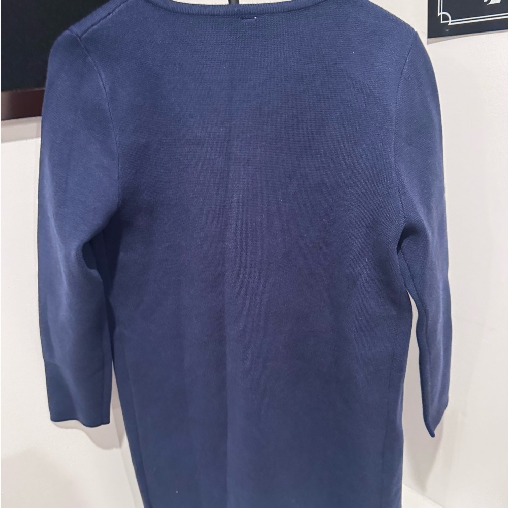 Elegant Navy Open Front Cardigan - Picture 3 of 3
